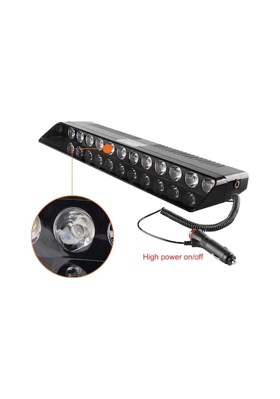 S12 Cam İçi Vantuzlu Ambulans İtfaiye Çakar Lamba İkaz Lambası 12 Ledli 12 Farklı Mod Sarı Beyaz Çakmaklık Girişli 00 Şüscaroto Aksesuar
