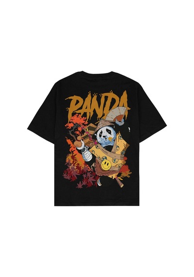 Adrift Kung Fu Panda Oversize Unisex T-shirt Siyah