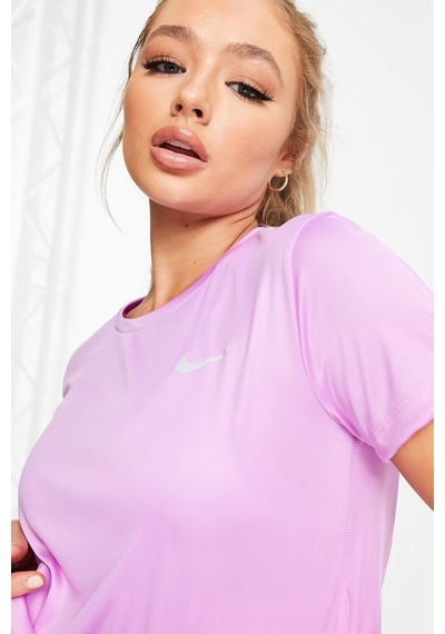 Nike Miler Dri Fit Tee Sırt Hava Panelli Koşu Spor Antrenman Tişörtü Mor Mor