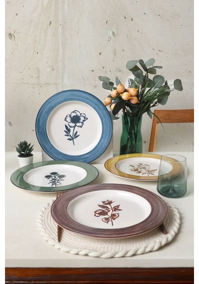 Keramika Floral Essence Servis Tabağı 28 Cm 4 Adet 22889-91-92 Çok Renkli