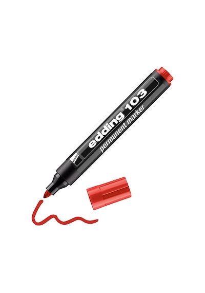 Edding 103 Kalıcı İşaretleyici Marker Kırmızı Kalem 10 Renk