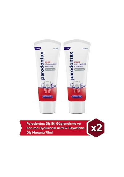 Parodontax Diş Eti Güçlendirme Ve Koruma Hyalüronik Asitli & Beyazlatıcı Diş Macunu 2 x 75 ML