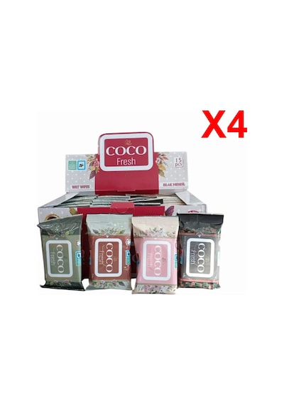 Coco Fresh Cep Islak Mendil 15'li Paket 36'lı Kutu x 4 Kutu 144'lü Set
