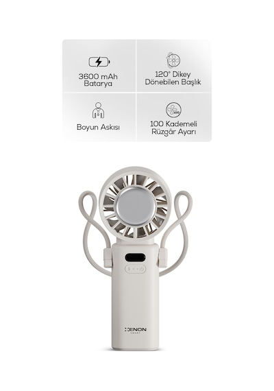 Xenon Smart Peltier Buz Soğutmalı El Vantilatörü 100 Kademe, 3600mah, 8300 Rpm, Usb-c, Askılı