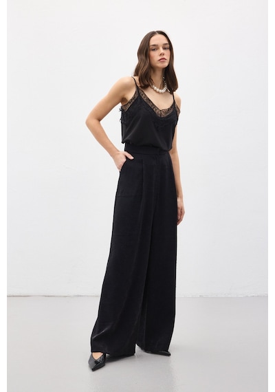 Sateen Freya Pantolon - Siyah-137154 siyah