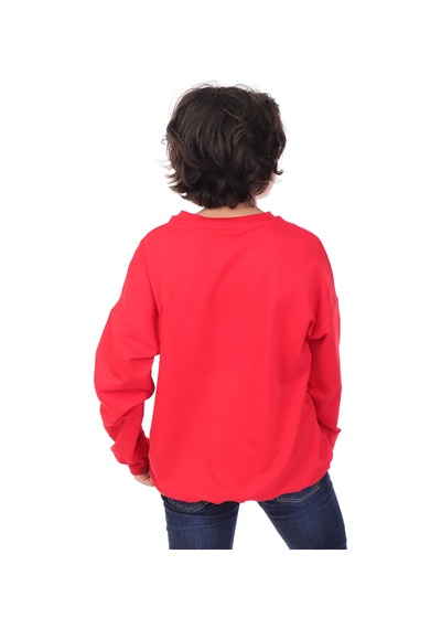 Toontoy Kids Toontoy Erkek Çocuk Baskılı Sweatshirt Kırmızı