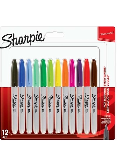 Sharpie Markör Permanent Fine Karışık Renk 12 Li 2065404 Çok Renkli