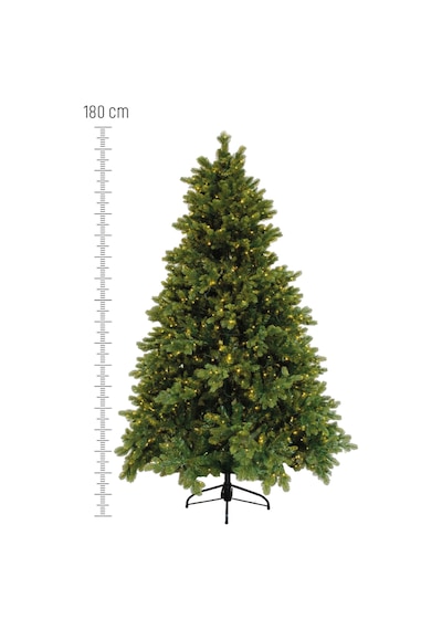 Waldern Premium Luxury Series 180 Cm Pvc&pe Mix Işıklı Yılbaşı Ağacı Demir Ayak