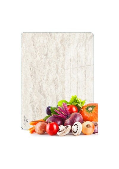 Decomar Mermer Desenli Cam Kesme Tahtası Ve Sunumluk 25 X 35 Cm Çok Renkli