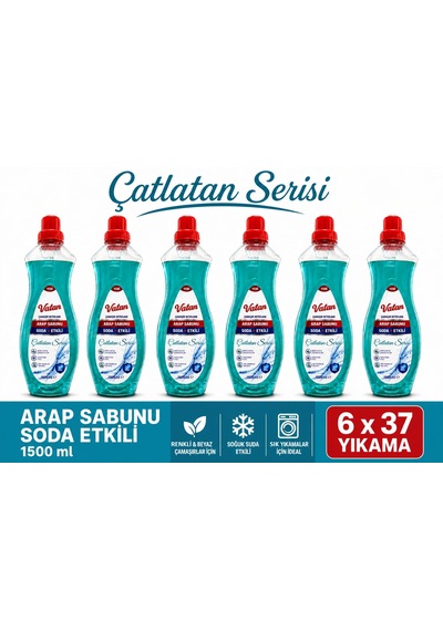 Çamaşır Deterjanı Arap Sabunu Etkili 6 Adet 1500 Ml