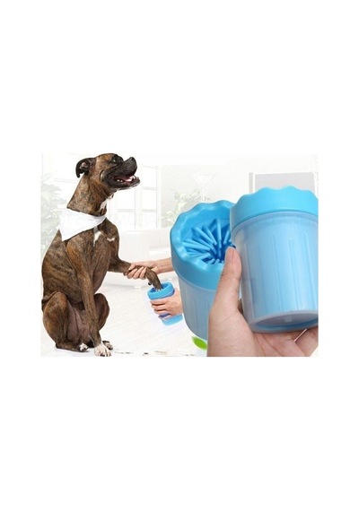 Orret Home Silikon Fırçalı Kedi Köpek Ayak Temizleyici Hazneli Pati Yıkama Kabı, Evcil Hayvan Ayak Temizleme B