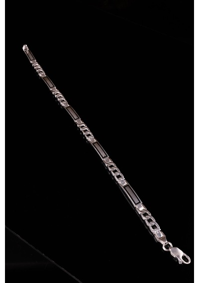 Encili Silver 925 Ayar Gümüş Özel Tasarım Zincir Model Erkek Bileklik Gümüş