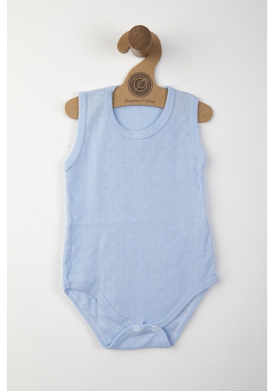 Baby Shez %100 Pamuk Organik 3'lü 0-3 Yaş Çıtçıtlı Yenidoğan Kız Erkek Bebek Çocuk Body Zıbın Atlet Terletmez Klimalı Kumaş Mavi