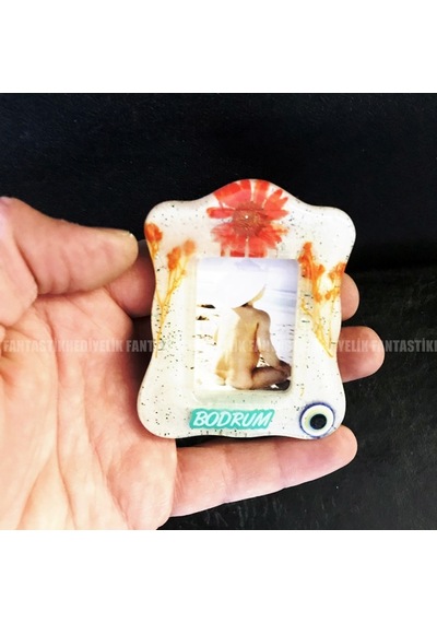 Bodrum Dikey Fotoğraf Resim Çerçevesi Buzdolabı Süs Magnet