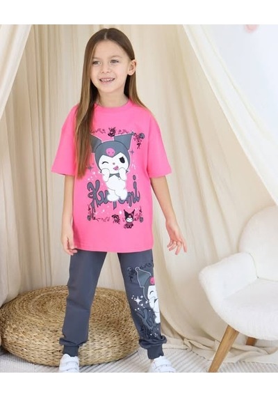 Kuromi 2-10 Yaş Kız İkili Takım-23385245 - Pembe Pembe
