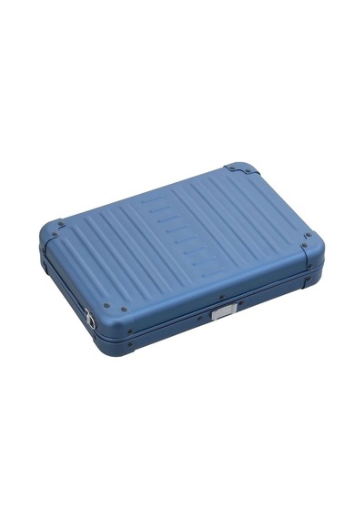 Aleon Vanity Kılıfı 25 Cm Gümüş Alüminyum Omuz Çantası, Hafif, Dayanıklı, Şık Tasarım Lacivert