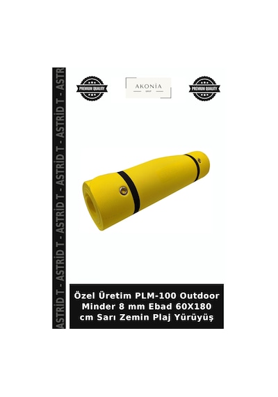 Özel Üretim Plm-100 Outdoor Minder 8 Mm Ebad 60x180 Cm Sarı Zemin Plaj Yürüyüş