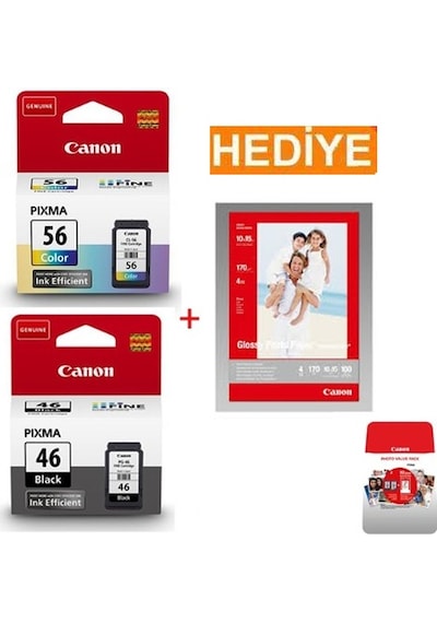 Canon Pg 46 Cl 56 Kartuş 50 Adet Fotoğraf Kağıdı