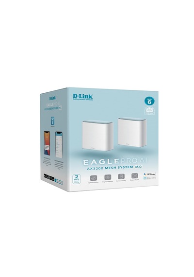 D-link M32/mna2 Eagle Pro Aı Ax3200 Wi-fi 6 Dual Band Smart Mesh Router Kit 2'li Paket