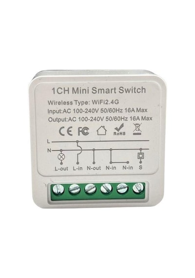 Smart Tuya Wifi Röle Devresi 1 Kanal 110-240v 16a 1 Adet