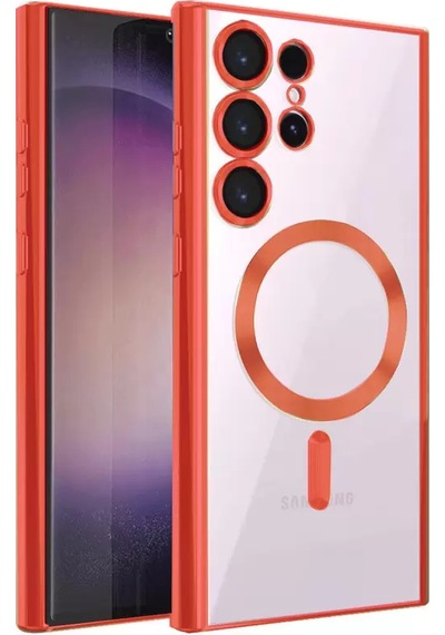 Newface Samsung Galaxy S22 Ultra Kılıf Kross Magneticsafe Kapak - Kırmızı