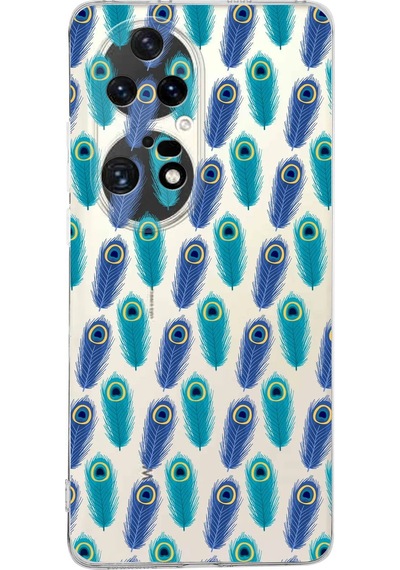 Huawei P50 Pro İle Uyumlu 1mm Slim Fit Nazar Boncuğu 4 Baskılı Şeffaf Kılıf