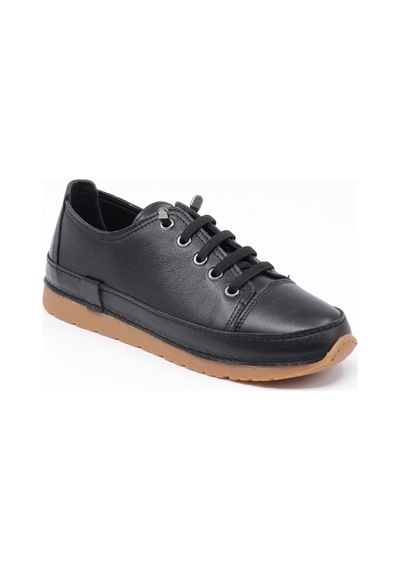 Nesilshoes Nesil Shoes Spil Rc1 Siyah Hakiki Deri Kadın Ayakkabı