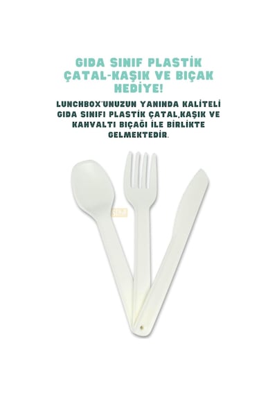 Bento 1600ml Lunchbox Sevimli Kedi Desenli Tek Katlı 2 Bölmeli Pp Plastik Sefer Tası Yemek Kutusu Çok Renkli