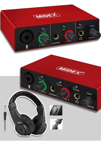 Tr Glx-500 Pro-hd 2 Giriş 2 Çıkış Usb Stüdyo Ses Kartı, Kulaklık Ve Xlr Kablo