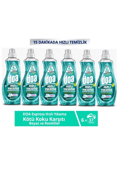 Doa Express Hızlı Yıkama Kötü Koku Karşıtı Beyaz Renkliler Çamaşır Deterjanı 1480 Ml X 6 Adet