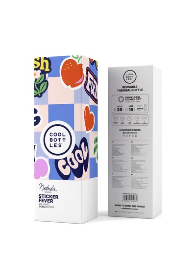 Cool Bottles The Bolttle Sticker Fever Termos Matara 500 Ml Çok Renkli