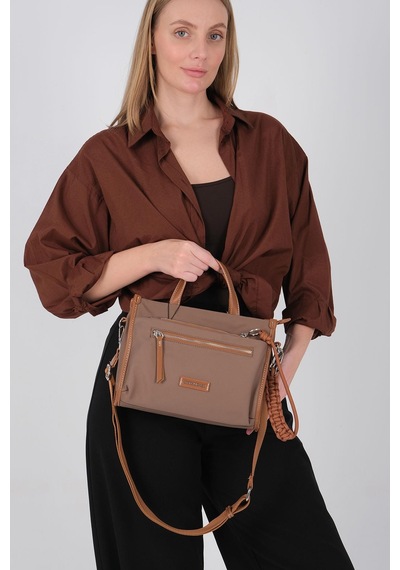 Silver Polo Sp1228 Kadın El Çantası Saten Kahve-taba