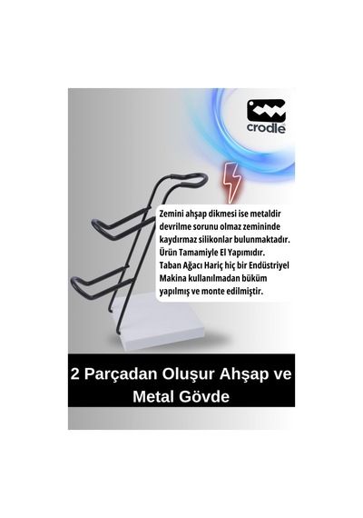 Beyaz Ahşap Ve Siyah Metal Gaming Ps4 Ps5 Xbox Joystick Kontroller Tutucu Ve Kulaklık Dikey Standı