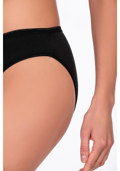 Likralı Daphne 40/1 Kalın Bikini Altı Siyah Külot Kompedan K6120-siyah Siyah