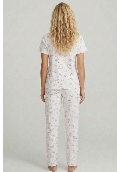 Siyah İnci Mevsimlik İnce Örme Pijama Takım 8017 Beyaz Bordo Tavşan Siyah İnci Mevsimlik İnce Örme Pijama Takım 8017 Beyaz Bordo Tavşan