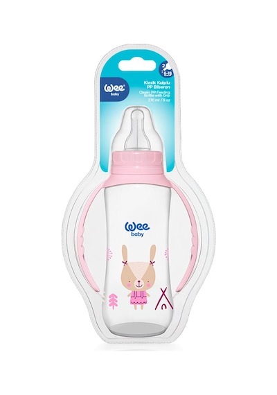 Wee Baby Klasik Kulplu Pp Biberon 270 ml Pembe 6-18 Ay