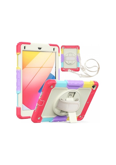 iPad Uyumlu 5 Air 9.7 Kılıf Tablet Rainbow Kapak - Kırmızı - 100 Arka Kapak