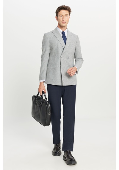 Premıum Altınyıldız Erkek Grı Yünlü Slim Fit Dar Kesim Kırlangıç Yaka Kapak Cepli Kruvaze Ceket Gri Premıum Altınyıldız Erkek Grı Yünlü Slim Fit Dar Kesim Kırlangıç Yaka Kapak Cepli Kruvaze Ceket Gri