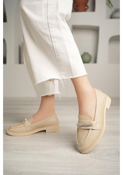 Nesil Shoes Süha 205 Ten Anatomik Kadın Lofer-Ten