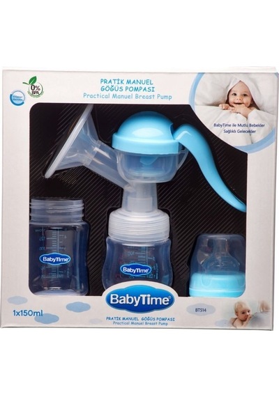 Baby Time BT514 Pratik Manuel Tekli Göğüs Pompası Mavi