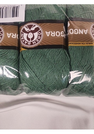 Angora Yosun Yeşili El Örgü İpi 3 Adet - Renk: 132