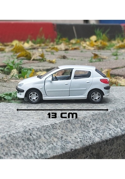 Peugeot 206 Metal Oyuncak Araba Çekbrak 13cm 1:36 Işıksız Çok Renkli