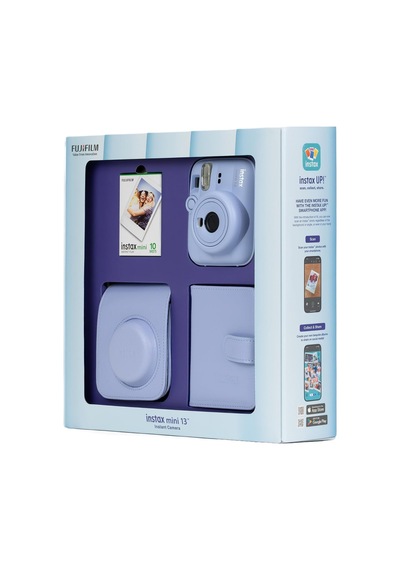 Mini 13 Fotoğraf Makinesi 10'lu Film Kare Albüm Ve Deri Kılıf Bundle Box Mavi