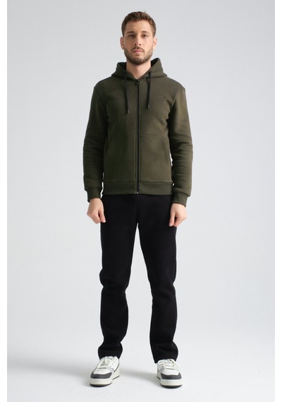 Shooter Sportswear Shooter Erkek Kışlık Eşofman Takımı Luxe Regular Kapüşonlu Haki