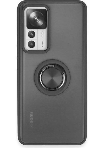 Gld-spt- Newface Xiaomi Mi 12t Pro Kılıf Montreal Yüzüklü Silikon Kapak - Siyah