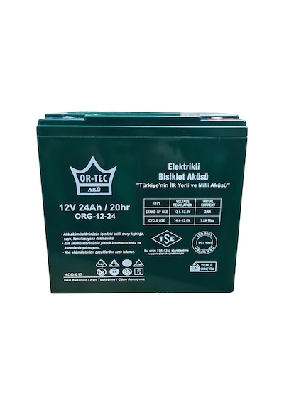 Ortec 12v 24 Ah Elektrikli Motosiklet Aküsü 4'lü Set Jel Akü Elektrikli Bisiklet Aküsü