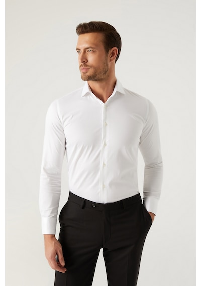 D'S Damat Ds Damat Slim Fit Beyaz Düz Gömlek 5he02dy05006m 801