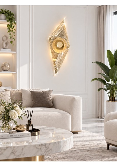 Valora Gold Aplik Sarı Kaplama 3 Renk Ledli Elektriklidir