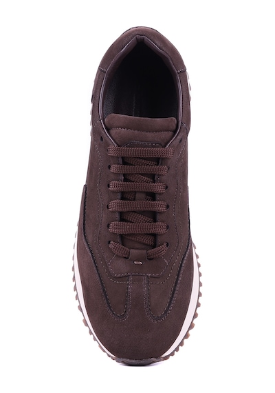 Shoetyle - Hakiki Nubuk Deri Kahverengi Erkek Sneaker - 666-02-18-1455 Kahve Rengi