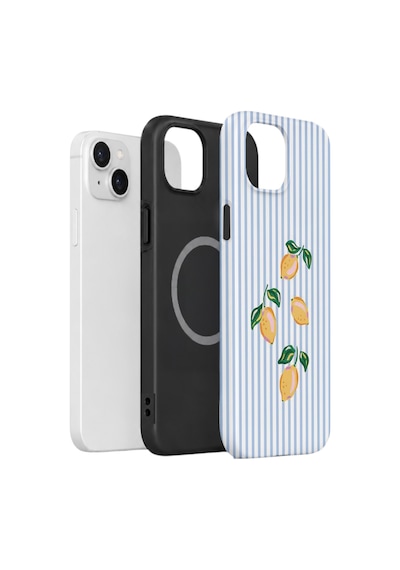 Apple iPhone Uyumlu 14 Vorian Çift Katmanlı Magsafe Kılıf Mini Lemon Riviera